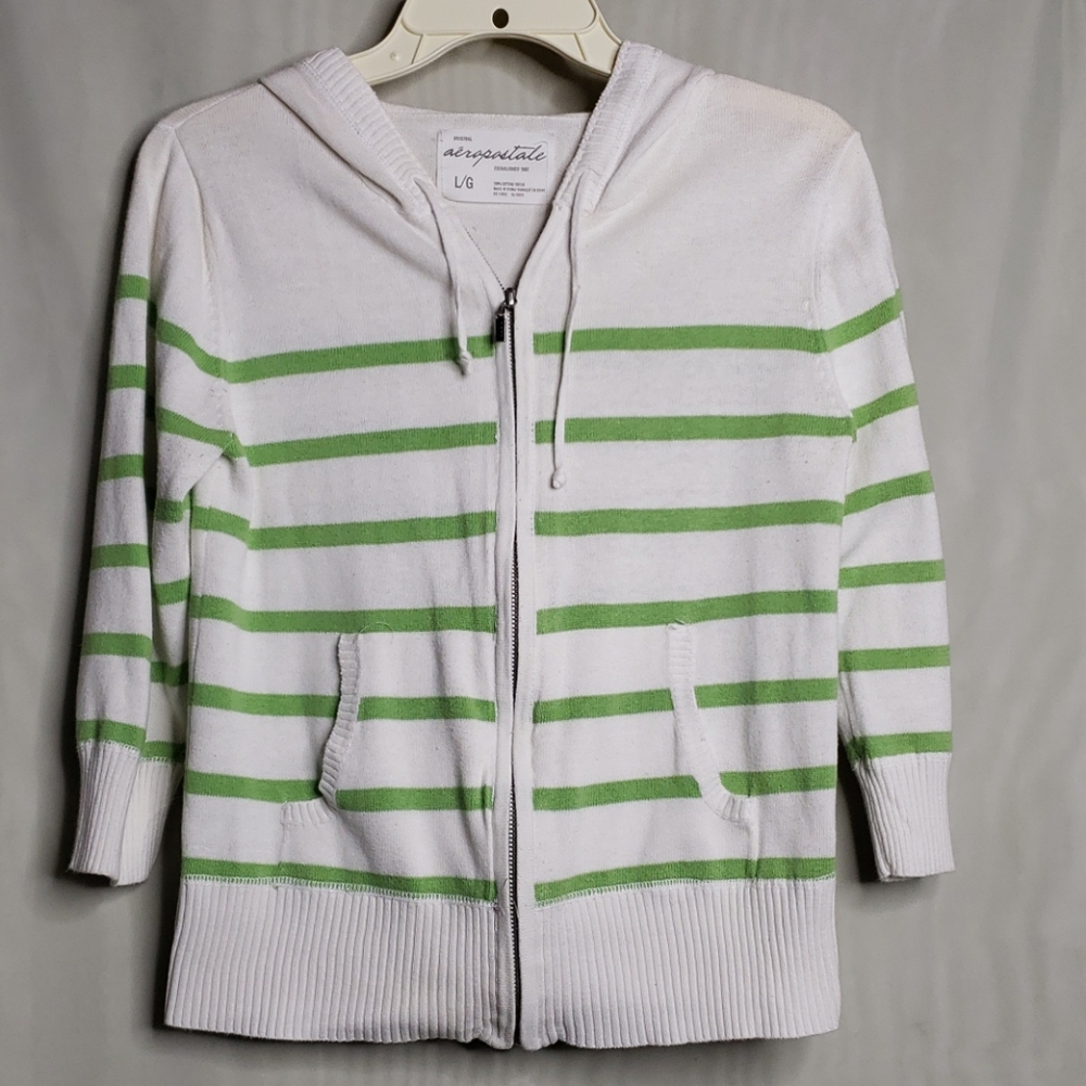 Women's zip front sweater with hood